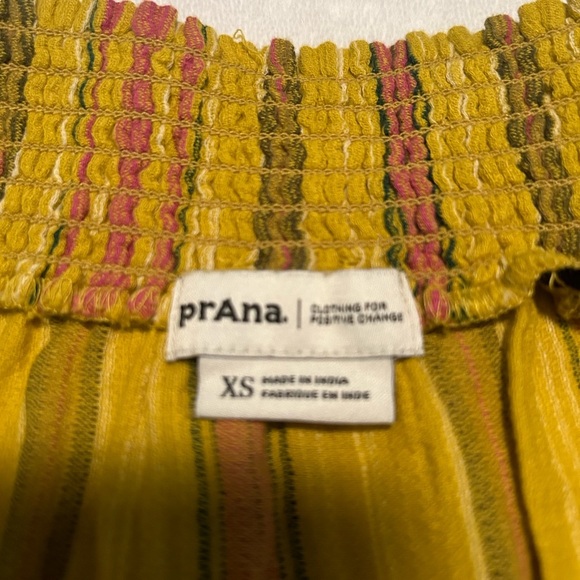 Prana NWT Little Palm Cami gold with stripes and drawstring at hem size XS - Picture 8 of 8